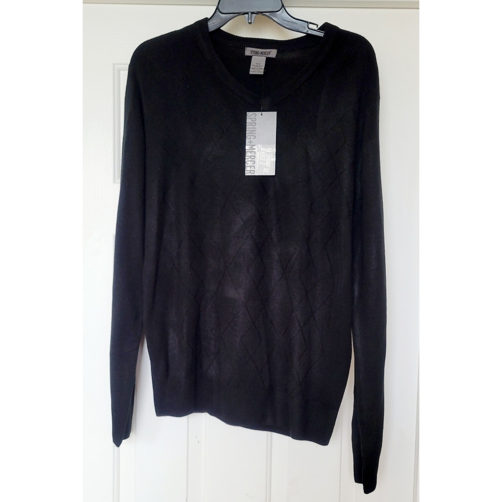 Spring + Mercer Style 67101V Black Lightweight Sweater